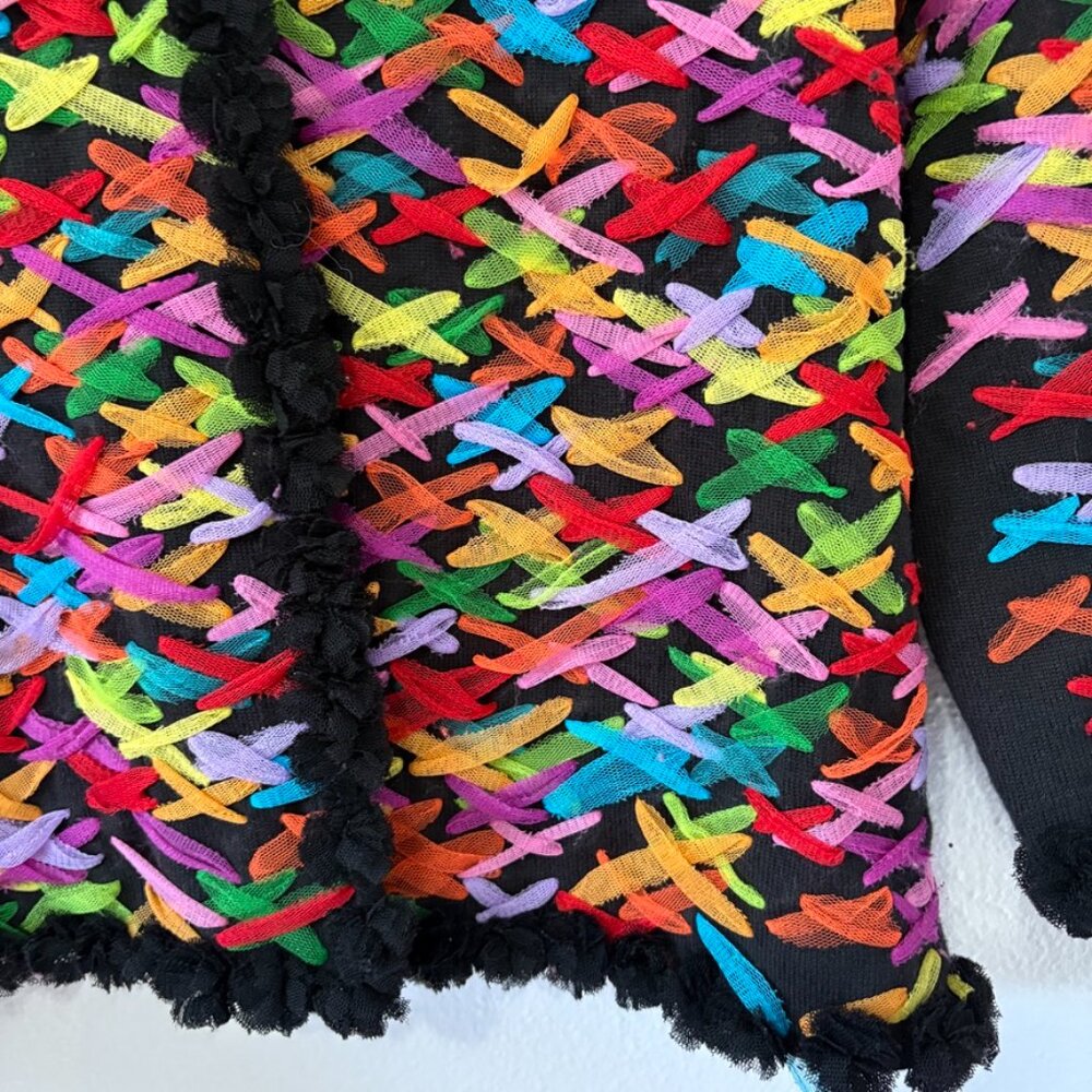 Michael Simon Colorful Criss Cross Mesh Ribbon Ca… - image 6